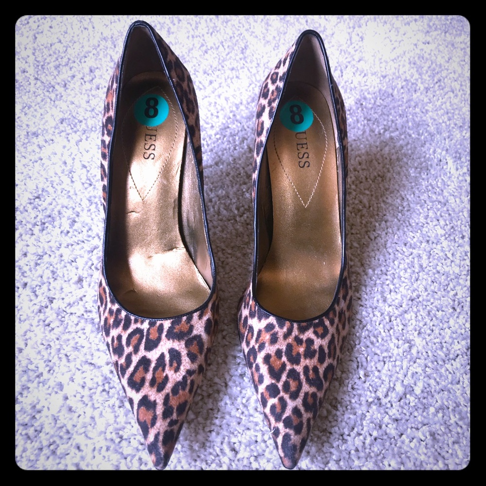 Leopard guess heels